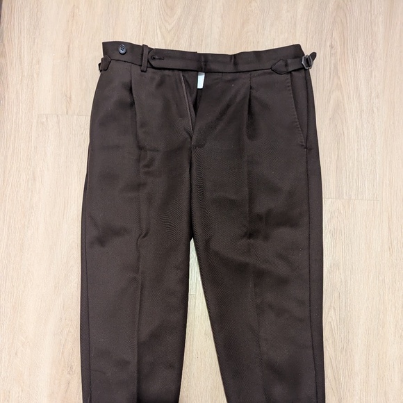 SuitSupply Vigo Wool Dark Brown Trousers - Size 30 to 34 - Picture 2 of 5